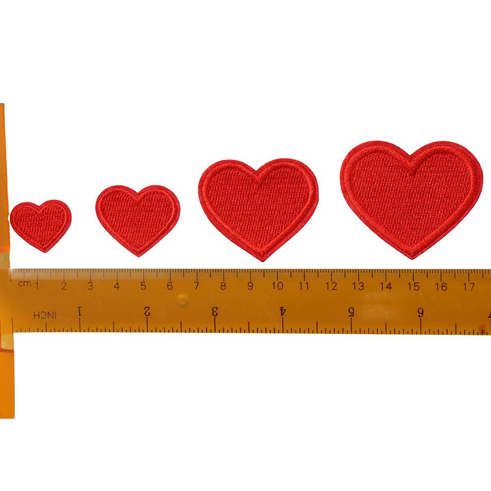 Black Iron On Heart Patches for Clothing Red Embroidered Pattern Patches  Clothing