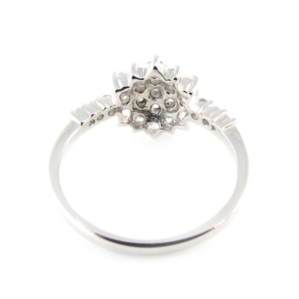 Серебряное кольцо "Богиня" белое серебро (родий) - 10 мм