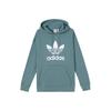 adidas Оригиналы Trefoil Повседневная спортивная толстовка с капюшоном Американская винтажная толстовка Женские худи Бирюзовый GN2954