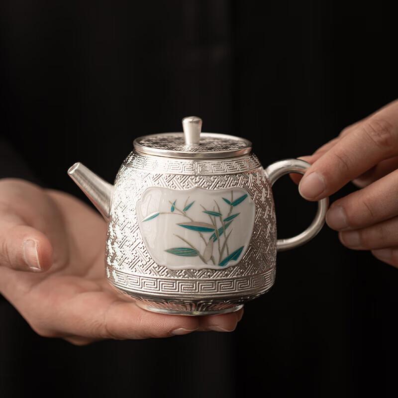 Su's Ceramic Gilded Silver Bamboo Teapot