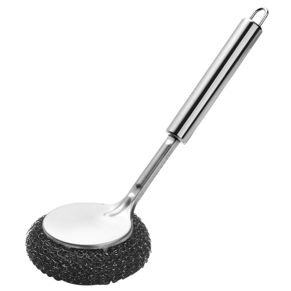 Stainless Steel Sink Brush Long Handle Extended Wire Brush New Kitchen Cleaning Tool Bowl Pot