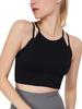 VeroMan Yoga Wear Sports Bra with Camisole Cute Summer Size Cups, Top, Crossback, Ppi-sba014 (Black, M)