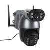 Dual Lens Solar Security Camera 6MP Waterproof Wireless Outdoor PTZ Surveillance Camera with 2 Way Audio Motion Alarm