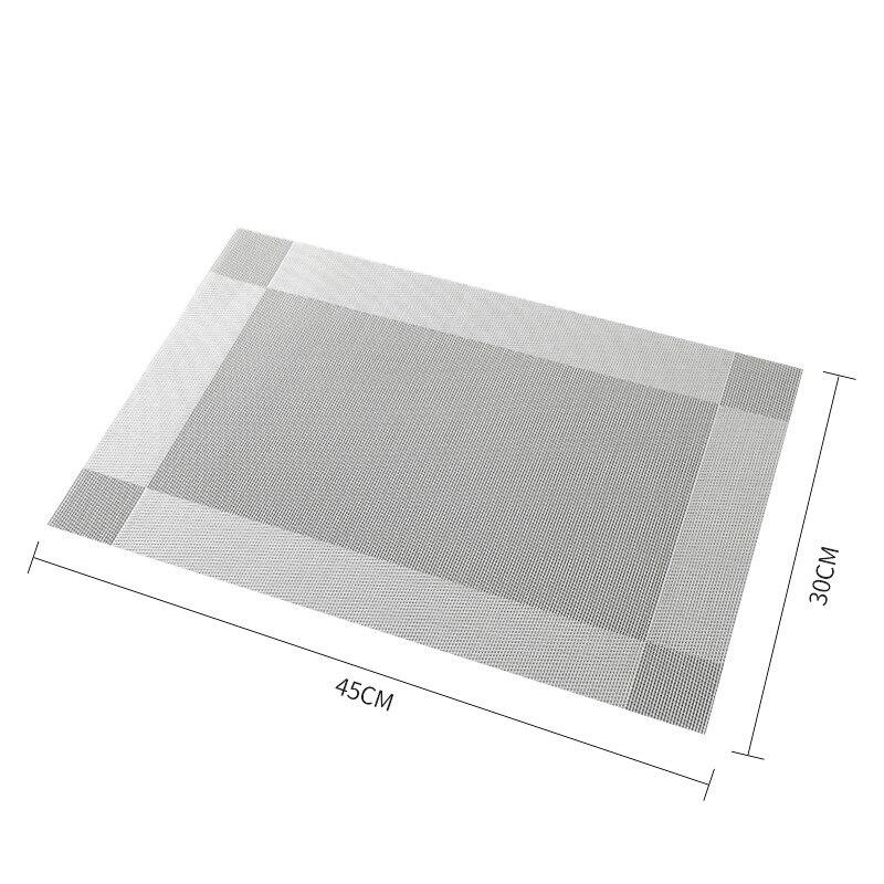 2/4/6 шт., прямоугольные подставки для столовых приборов, моющиеся, прочные, из ПВХ, обеденный стол, плетеные коврики, рамка, Teslin, диск, чаша, подставка, нескользящая подкладка