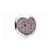 Розовое сердце паве серебряная застежка-пряжка 791053CZS