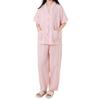 Yes Family Double Gauze Pajama Short Check Size M Women's Set, 100% Cotton, Sleeves, Pattern, Pink,