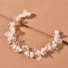 Bridal Wedding Girls Formal Dress Accessories Pearl Handmade Wrist Flower Bracelet Garland Set Headdress Hair
