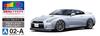 Aoshima Bunka Kyozaisha Prepainted Model Series Nissan R35 2014 Ultimate Metal Silver Painted Plastic Model 1/24 GT-R 02-A
