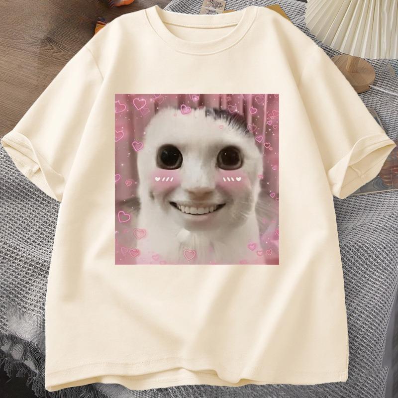 Goofy Ahh Cat T Shirt Meme Dank Cursed Weirdcore Cringey T-Shirts Men Women I Got Too Silly Tshirt Huh Cat Memebn Crying Cat