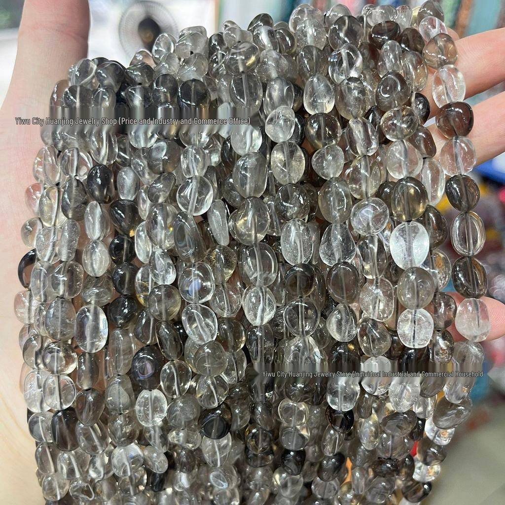 Huanjing Jewelry Бусины из дымчатого кварца: Высокопрозрачные, неправильной формы, полуобработанные нити для DIY браслетов и аксессуаров.