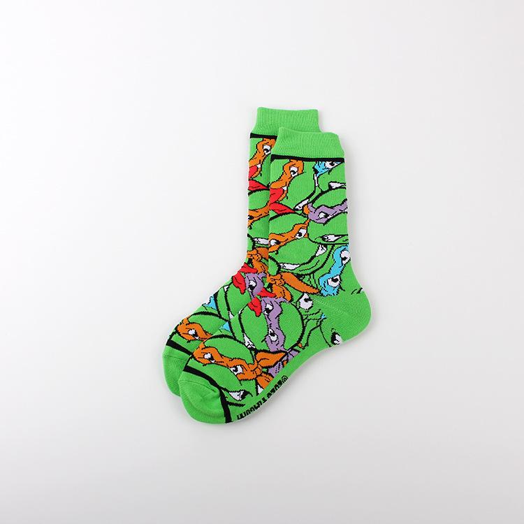Повседневные жаккардовые носки до середины икры «Черепашки-ниндзя» для женщин и мужчин