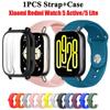 Силиконовый ремешок + чехол для Xiaomi Redmi Watch 5 Active Lite, спортивный ремешок для Redmi Watch 5 Lite Active Shell, дышащий ремешок для часов Correa 22 мм