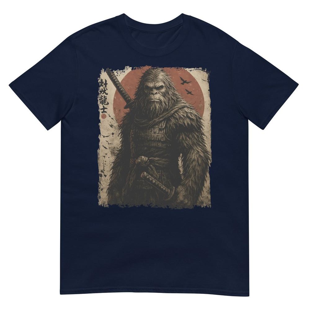 Vintage Japanese Art Anime Bigfoot Samurai Graphic Sasquatch TShirt