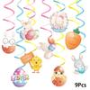 Easter Easter Party Supplies Spiral Hanging Garland Bunny Egg Pattern Balloons Rabbit Cake Topper