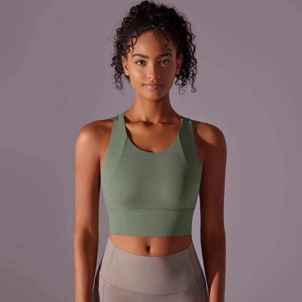 Женский утягивающий спортивный топ-бра - Цельный крой для поддержки изгибов для йоги и фитнеса