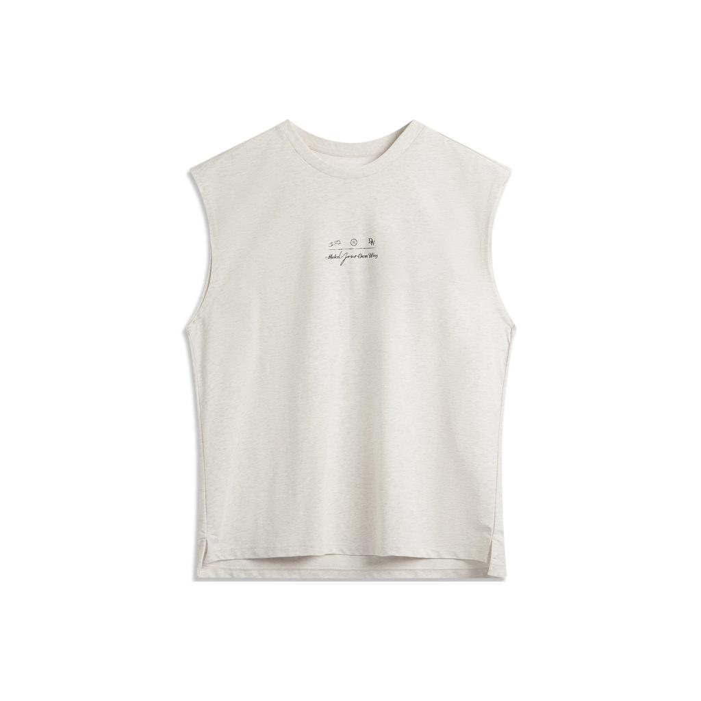 Li Ning Wade Series Sports Casual Simple Round Neck Pullover Letter Print Loose Vest Men Vests AVSV103-3