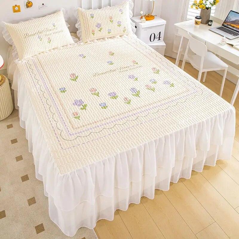 Летний крутой коврик из натурального латекса, юбка-кровать, наволочка, можно стирать в машине, кондиционер, мягкий коврик, складной нескользящий покрывало