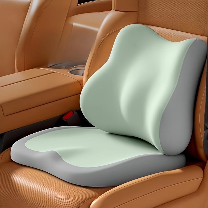 2pcs/set Car Seat Cushion on Car Height-enhancing Cushion Driving Headrest Memory Foam Waist Neck Pillow