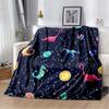 3D Print Space Animals Pattern Flannel Blanket,Multi-purpose Holiday Gift Blanket Warm And Soft Blankets All Seasons