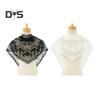 Triangle Scarf Lace Satin Shawl Scarf Hollow Embroidery Flower Pattern Beach Sun Protection Shawl Women Daily Wear