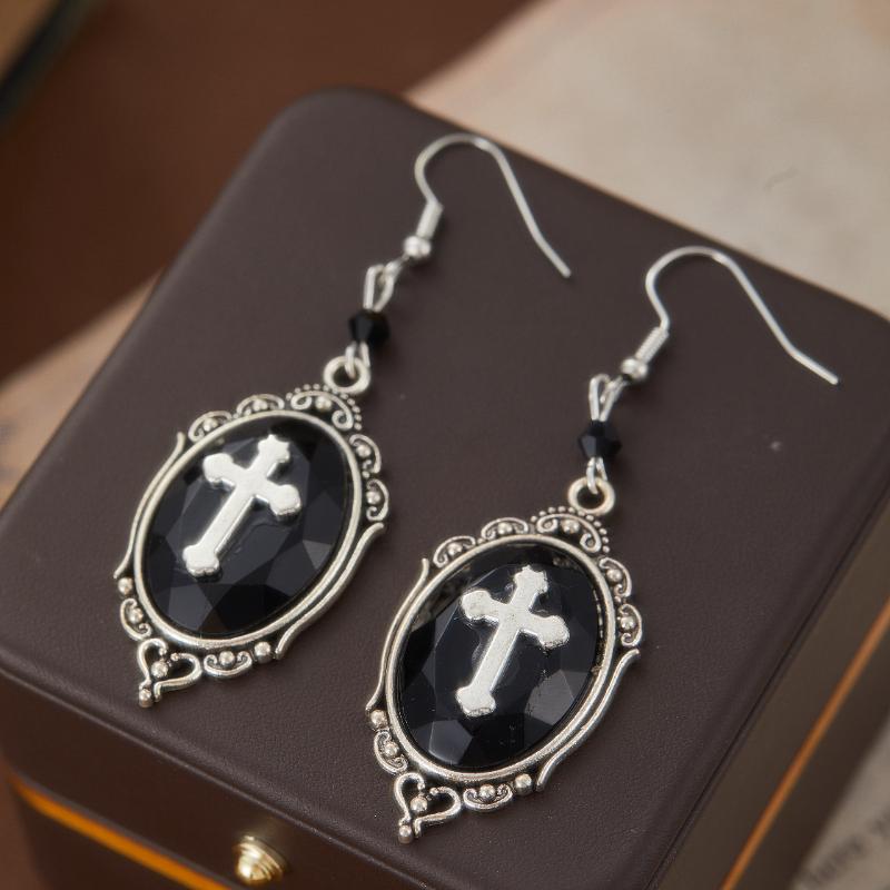 Серьги-камеи вампира, Готическая бижутерия, Капли крови, Язычество, Аксессуары вуду, Панк, Викторианский стиль, Демон, Готические серьги-крючки для женщин