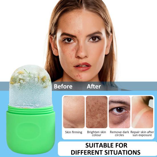 Ice Roller Face Massager Reusable Ice Compress Puffy Eye Bag Removal Pores Shrink Face Silicone Ice Mold Women Skin Care Tool