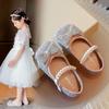 2024 Spring & Autumn Girls' Crystal Princess Leather Shoes - Fashionable Single Baby Shoes