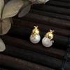original thick gold plated s925 silver needle earrings y755, Оригинальные толстые серьги с иглами из серебра S925 с золотым покрытием Y755