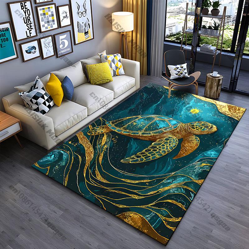 Majestic turtle ocean journey carpet Yoga living room room decor children's crawling mat doormat area rug games mat