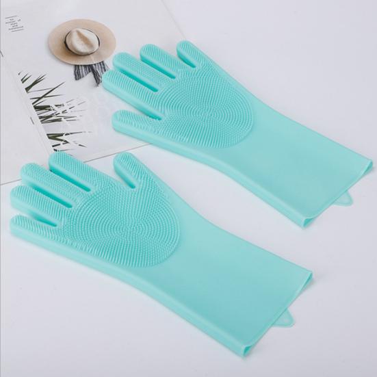 1 Pair Dishwashing Gloves Reusable Anti-slip Pattern Comfortable Cleaning Protective Gloves Household Kitchen Tools