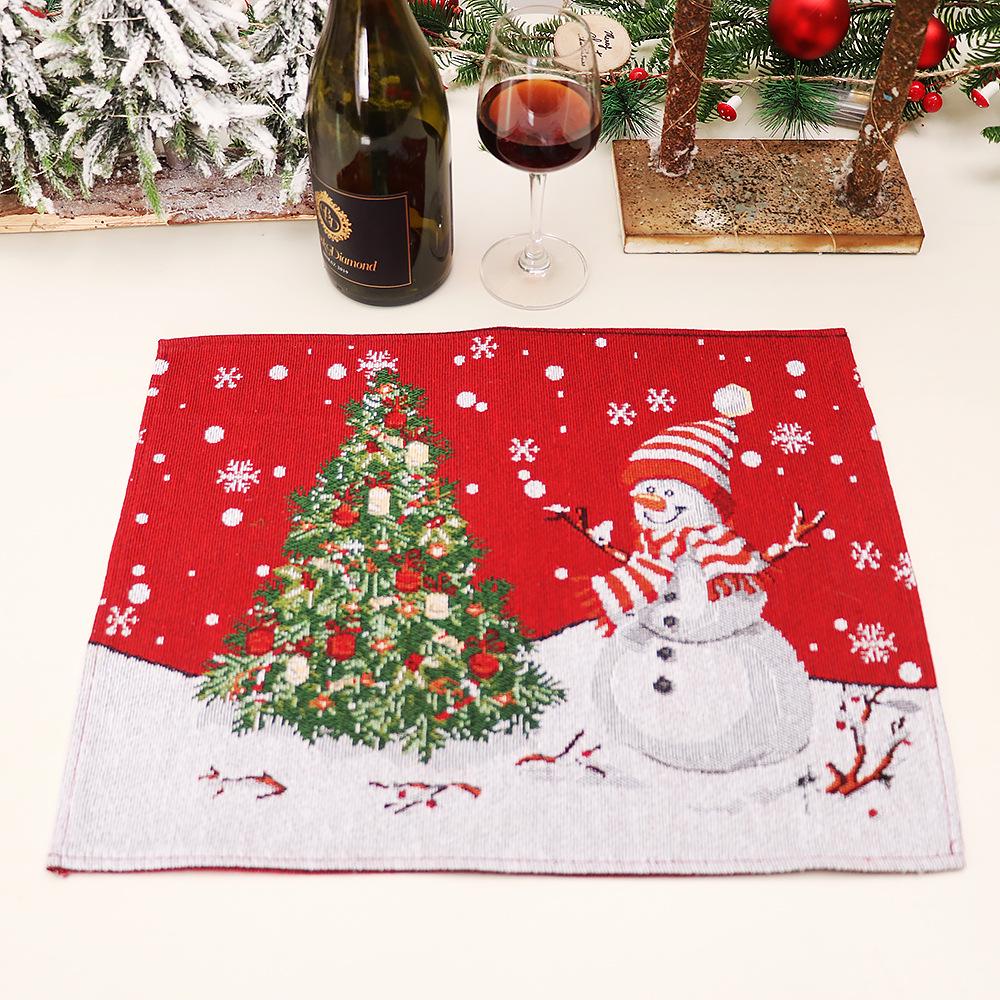 Декоративная салфетка для столовых приборов Mingguan Knitted Santa Claus & Snowman - Изолированный мультяшный дизайн