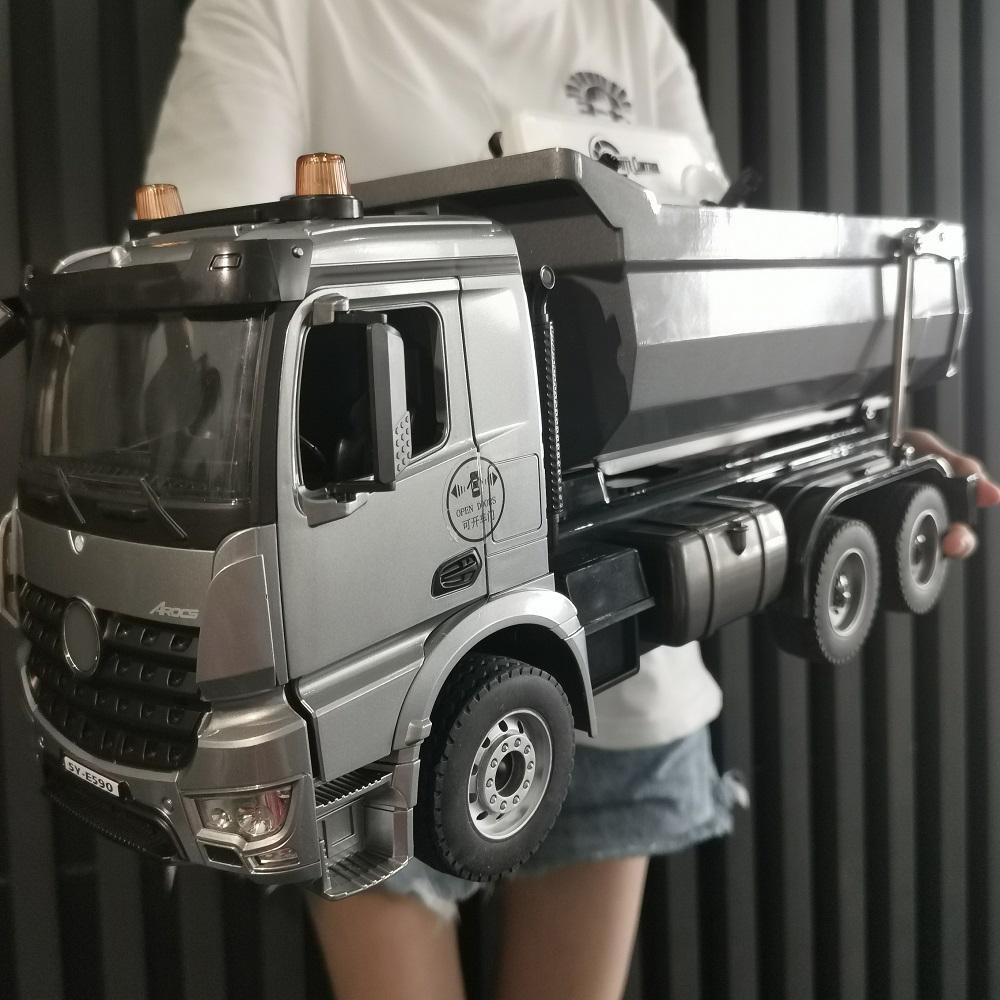 Non-Toxic Double E E590 1/20 Rc Dump Truck Crawlers Remote Control Car Model Electric Loader Alloy Engineering Vehicle Beach Toys Children