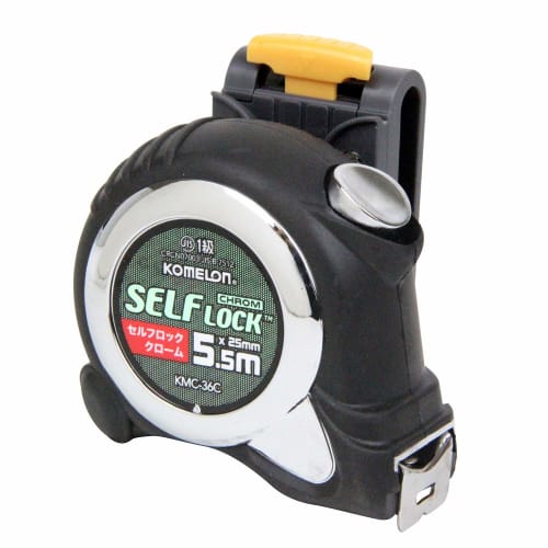 Komelon Convex Self-Locking Chrome 25mm 5.5m with Holder KMC-36CL