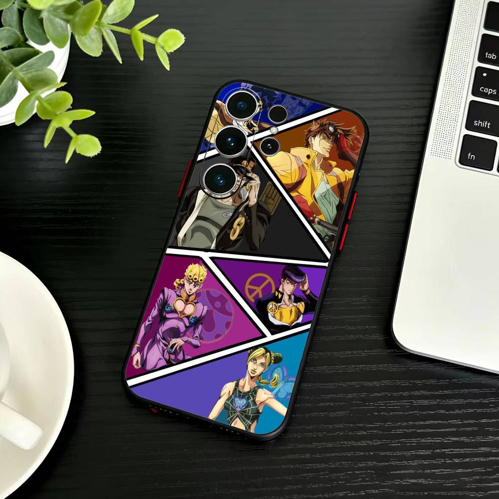 Чехол для телефона K-Anime Jojo's Bizarre Adventure для Samsung S26, S25, S24, S23, S22, S21, S20, Ultra, Plus, FE Черный Мягкий Чехол