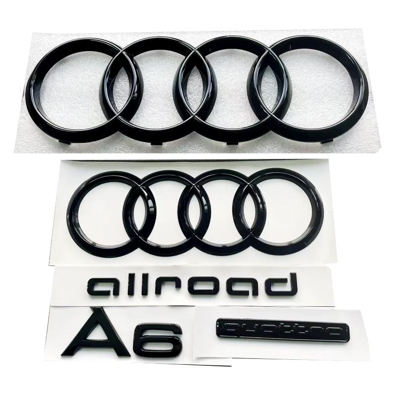 Для Audi A6 2020-2023 2012-2017 Логотип 4 Кольца ABS Решетка Переднего Капота Автомобиля Наклейка Эмблема Заднего Багажника Quattro Allroad Наклейка