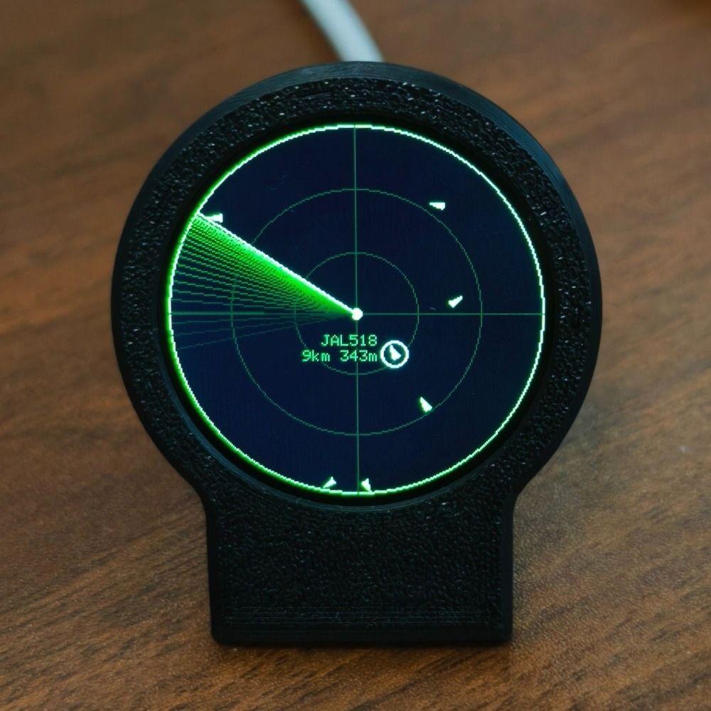 3D Printed Case Flight Tracker Gadget USB-C Powered Aircraft Tracking Display Aviation Desk Decor