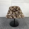 Autumn and winter warm fashion leopard print plush fisherman hat children niche age reduction leopard point flat top hat basin hat trendy and versatil