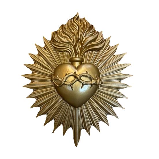 Gothic Sacred Heart Wall Decoration Home Office Living Room Wall Art Decoration Resin Sacred Heart Wall Sculpture Ornament