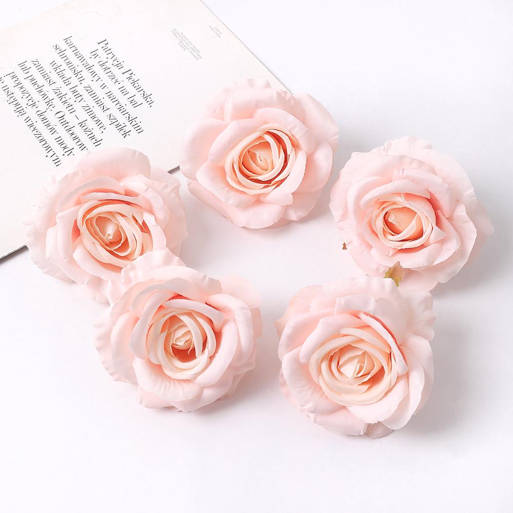 2/5 шт. 10 см искусственные розы, шелковые головки цветов, имитация цветка, украшение дома, комнаты, свадебное украшение, аксессуары для DIY венков