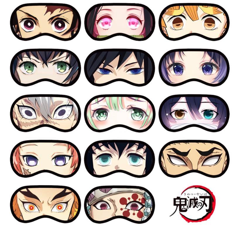 Anime Demon Slayer Eye Patch Kimetsu No Yaiba Kamado Tanjirou Cartoon Sleep Blindfold Shading Casual Eyes Mask Cosplay Props