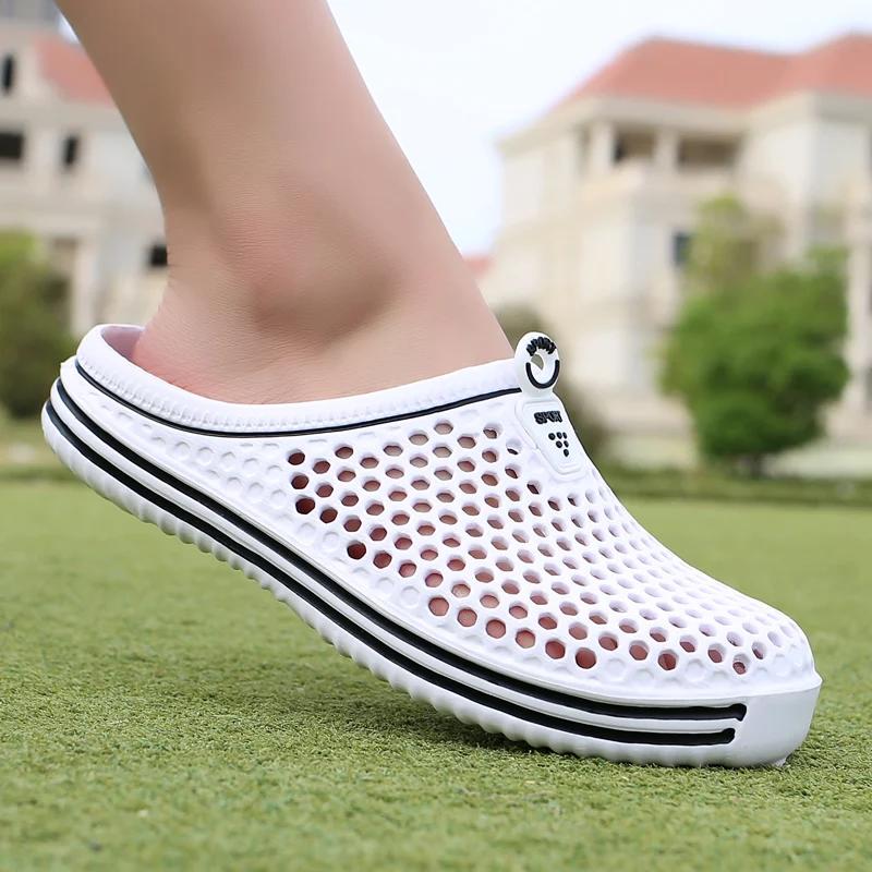 Новые летние сандалии для отдыха на открытом воздухе, удобные мужские сандалии для бассейна, мужские домашние тапочки для сада и огорода, повседневные тапочки для душа