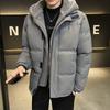 Зимнее хлопковое пальто мужское с капюшоном на пуху повседневное теплое хлопковое пальто мужское пальто