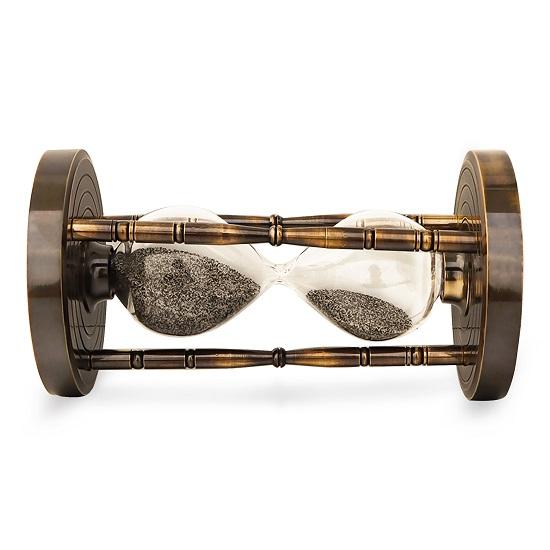 Песочные часы из латуни с двусторонним компасом, морским декором и хронометражем