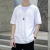 Men's Solid Color Crewneck Tshirt Short-Sleeved Loose Fit Casual Summer Basic Tee