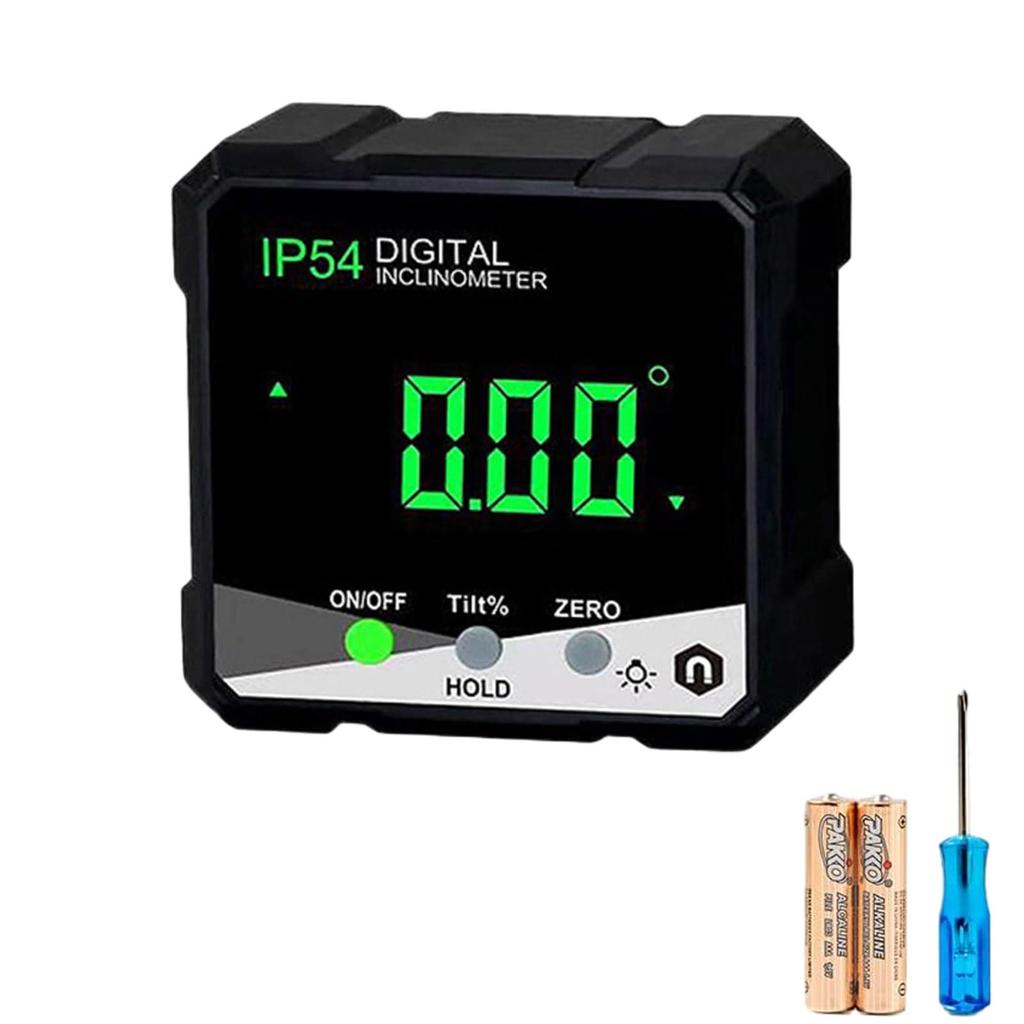 Цифровой угломер, IP54 x 90° Обнаружение угла/наклона, Портативный цифровой инклинометр, ЖК-дисплей, Водонепроницаемый,