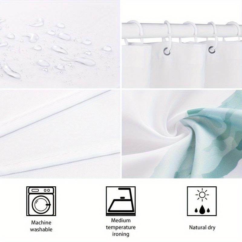 Black and White Striped & Polka Dot Shower Curtain, Modern Geometric Design, Waterproof Polyester Bathroom Curtain with Hooks