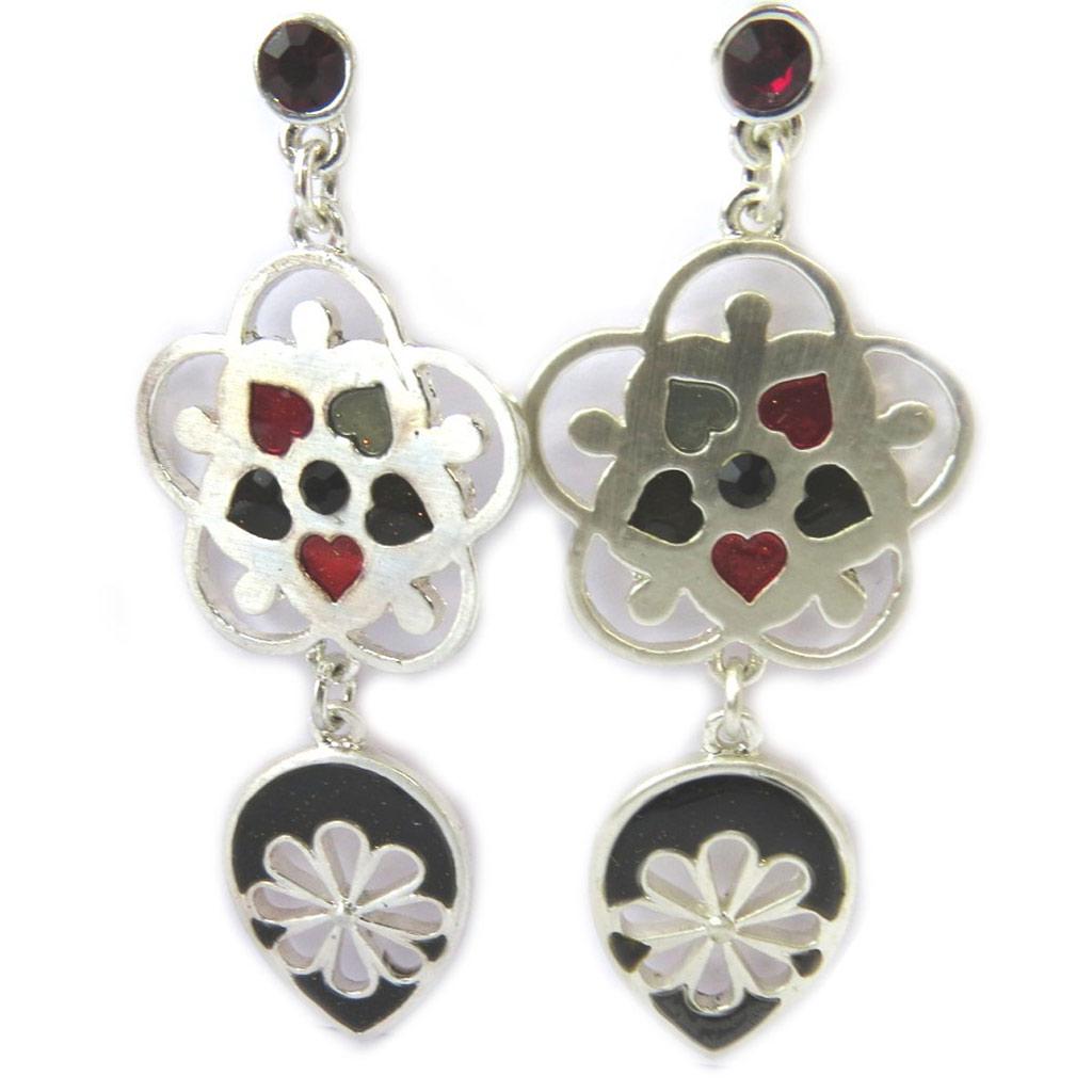 NOA [G5772] - Дизайнерские серьги «Эмили» черно-красные