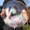 Transparent Bobo Ballons Colorful Feather Filled Balloon Accessories Decor Wedding Valentine's Day DIY Craft Fill Feathe Balloon 5