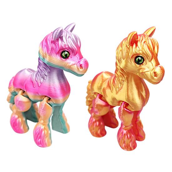 3D-печатная лошадь-украшение, милая шарнирная фигурка лошади, гибкая игрушка-непоседа в виде животного для интерактивной игры, снятия стресса и демонстрации