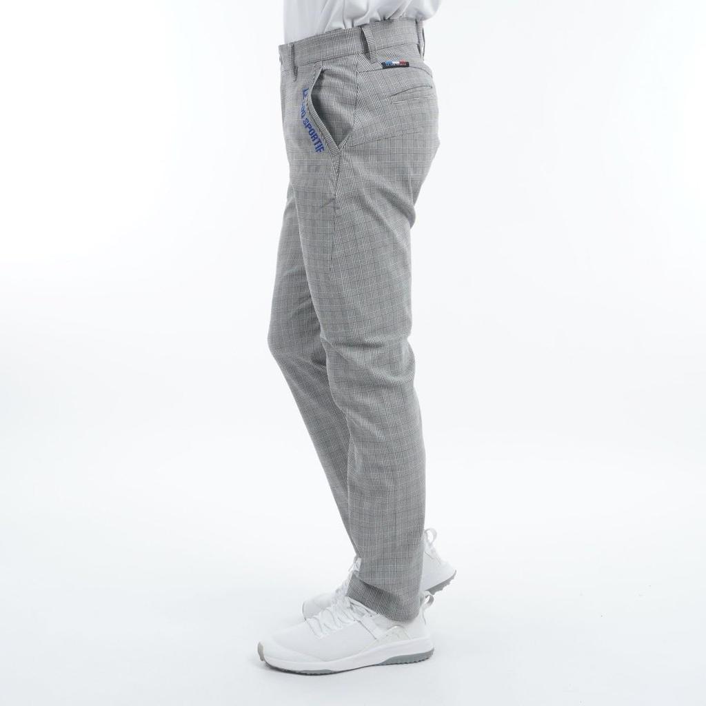 Le Coq Sportif Брюки мужские для гольфа Golf Stretch Forcer Golf Glen LG4FLP52M, клетка, зауженные длиной 9, элегантные, водоотталкивающие, (GY00) (Серый)